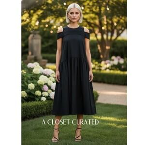 Tibi Eco Poplin Smocked Midi Dress Excellent Condition 0